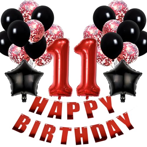 Conruich Luftballons 11. Geburtstag Dekoration, Geburtstagsdeko 11 Jahre Mädchen, Folienballon 11 Geburtstag Dekoration, Happy Birthday Banner für 11. Geburtstag Mädchen Junge Party Dekoration Conruich Luftballons 11. Geburtstag Dekoration, Geburtstagsdeko 11 Jahre Mädchen, Folienballon 11 Geburtstag Dekoration, Happy Birthday Banner für 11. Geburtstag Mädchen Junge Party Dekoration von Conruich