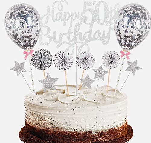 Conruich Tortendeko 50. Geburtstag Frau Mann, Kuchen Topper Happy 50th Birthday, Kuchendeko 50. Geburtstag Männer, Cake Topper Geburtstag Ballon Konfetti für Geburtstagstorte Deko 50 Jahre Frauen Conruich Tortendeko 50. Geburtstag Frau Mann, Kuchen Topper Happy 50th Birthday, Kuchendeko 50. Geburtstag Männer, Cake Topper Geburtstag Ballon Konfetti für Geburtstagstorte Deko 50 Jahre Frauen von Conruich