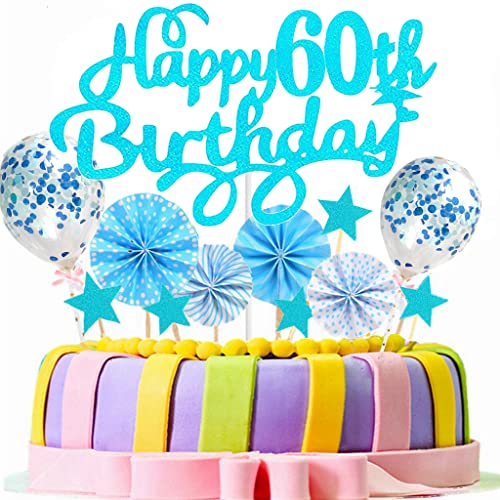 Conruich Tortendeko 60 Geburtstag Frau Mann, Kuchen Topper Happy 60th Birthday, Kuchendeko 60. Geburtstag Männer, Cake Topper Geburtstag Ballon Konfetti für Geburtstagstorte Deko 60 Jahre Frauen Conruich Tortendeko 60 Geburtstag Frau Mann, Kuchen Topper Happy 60th Birthday, Kuchendeko 60. Geburtstag Männer, Cake Topper Geburtstag Ballon Konfetti für Geburtstagstorte Deko 60 Jahre Frauen von Conruich