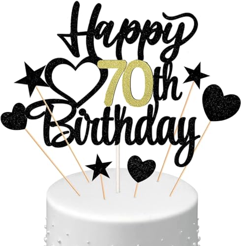 Conruich Tortendeko Happy Birthday Cake Topper 70. Geburtstag Mann Frau, Kuchendeko Happy 70th Birthday, Kuchen Topper 70. Geburtstag Ballons Konfetti für Geburtstagstorte Deko 70 Jahre Frauen Männer Conruich Tortendeko Happy Birthday Cake Topper 70. Geburtstag Mann Frau, Kuchendeko Happy 70th Birthday, Kuchen Topper 70. Geburtstag Ballons Konfetti für Geburtstagstorte Deko 70 Jahre Frauen Männer von Conruich