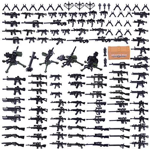 ControlCraze DIY Klemmbausteine Militär-Waffenset mit Waffenkiste – Mini Waffenkoffer für Modellbau-CT18 von ControlCraze