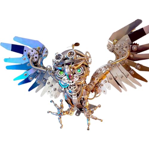 ControlCraze Eule 3D Metall Puzzles Modellbausätze für Kinder Erwachsene, DIY Nachteule Steampunk Metallmontage Tiermodell, Kreative Wohndekorationen (700+PCS) von ControlCraze