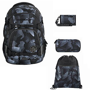 Coocazoo Mate Grey Rocks 4tlg Schulrucksack Set von Coocazoo