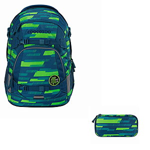 Coocazoo Mate Lime Stripe 2tlg Schulrucksack Set von Coocazoo