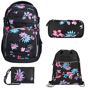 Coocazoo PORTER Floral Artnight 4tlg Schulrucksack Set von Coocazoo