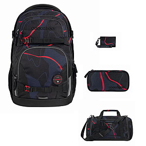 Coocazoo Porter Lava Lines 4tlg Schulrucksack Set von Coocazoo