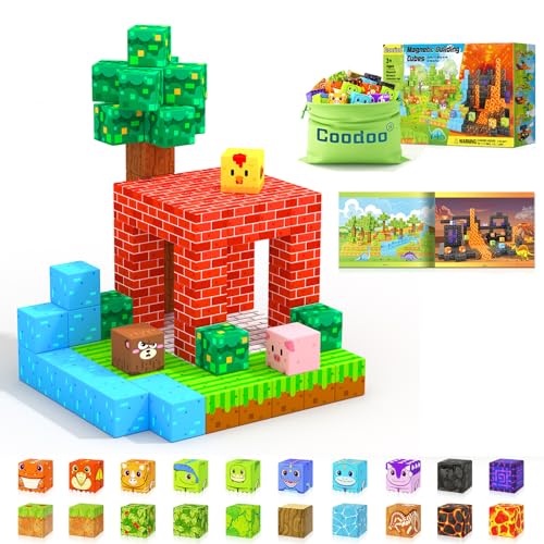 Coodoo Magnetische Bausteine für Kleinkinder und Kinder, Vorschule Montessori Spielzeug Geschenke für 3+ Jahre von Coodoo