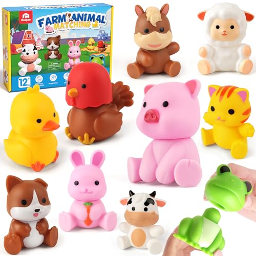 Coogam 10Pcs Bauernhof Tier Matching Spielzeug, Feinmotorik pädagogische Lernspiele für Vorschule Baby-Aktivitäten, Montessori Zählen und Farbe Form Sortieren Spielzeug Geschenk für Kinder 1 2 3 Jahre Coogam 10Pcs Bauernhof Tier Matching Spielzeug, Feinmotorik pädagogische Lernspiele für Vorschule Baby-Aktivitäten, Montessori Zählen und Farbe Form Sortieren Spielzeug Geschenk für Kinder 1 2 3 Jahre von Coogam