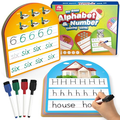 Coogam 36pcs Buchstaben- und Zahlenübungskarte, Schreib- und Löschen-Karte, doppelseitiges Trocknen von ABC-Buchstaben, Montessori-Lehrspielzeug für Vorschulkinder im Alter von 3-4-5 Jahren Coogam 36pcs Buchstaben- und Zahlenübungskarte, Schreib- und Löschen-Karte, doppelseitiges Trocknen von ABC-Buchstaben, Montessori-Lehrspielzeug für Vorschulkinder im Alter von 3-4-5 Jahren von Coogam
