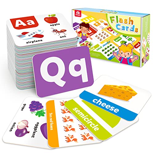 Coogam Lern-Flash-Karten-Spielzeug-Set, ABC-Alphabet, mathematische Zahlen, Zählen, Farbmuster, Sichtwörter, Lernspiele für Kleinkinder im Vorschulalter von Coogam