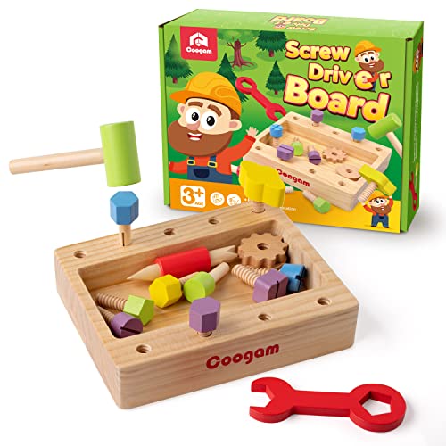 Coogam Holz Schraubendreher Werkzeugkasten Bau Sortieren Bauspielzeug Set Feinmotorik Montessori Pädagogisches Lernen STEM Board Weihnachten Geburtstagsgeschenk für 345 jährige Kinder Coogam Holz Schraubendreher Werkzeugkasten Bau Sortieren Bauspielzeug Set Feinmotorik Montessori Pädagogisches Lernen STEM Board Weihnachten Geburtstagsgeschenk für 345 jährige Kinder von Coogam