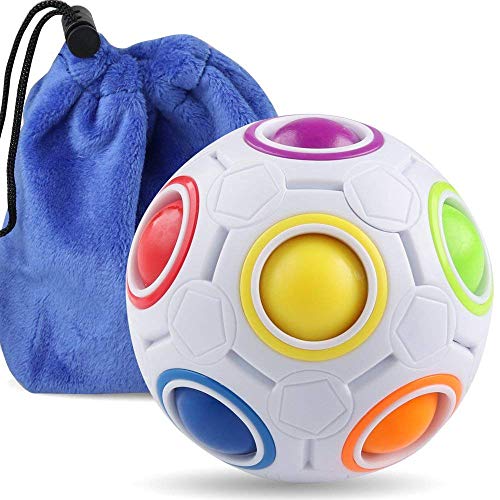 Coogam Magic Regenbogen Ball 3D Würfel Ball Puzzle Fidget Cube Stressabbau Zappeln Spielzeug für Kinder Erwachsene von Coogam