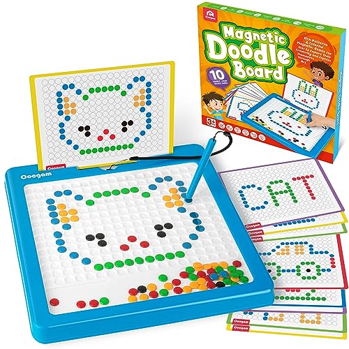 Coogam Magnetic Painting Board, große magnetische Graffiti-Platte mit Stift und Punktperlen, Montessori Interessens-Reispielzeug für Kleinkinder im Alter von 3-4-5-6 von Coogam