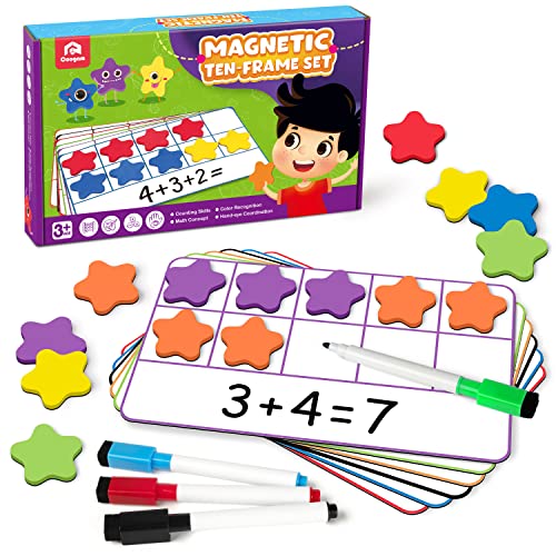 Coogam Magnetisches Zehner-Rahmen-Set, Mathe-Manipulative Eva-Zahlenzählspiele, Montessori-Lernspielzeug, Geschenk für Kindergartenklassenzimmer, Kinder 3 4 5 Jahre alt von Coogam