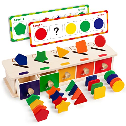 Coogam Montessori Spielzeug Holz Farbform Sortierbox Spiel Geometrisch passenden Blöcke Frühes Lernspielzeug Geschenk für 3 4 5-jährige Kinder Coogam Montessori Spielzeug Holz Farbform Sortierbox Spiel Geometrisch passenden Blöcke Frühes Lernspielzeug Geschenk für 3 4 5-jährige Kinder von Coogam