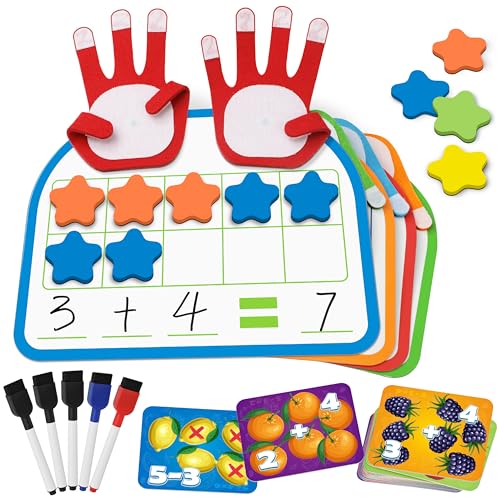 Coogam Montessori mathematisch gesteuerte numerische Zählblöcke, magnetische Zehn Plus Minusübungsplatten, geeignet für Bildungs-Lernspielzeug für die 1. bis 3. Klasse von Coogam