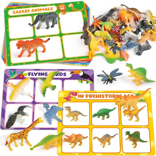Coogam Sortierspielzeug für Kleinkinder, Tierfiguren, Dinosaurier, Vögel, Insekten, Kognitions-Matching-Spiel-Spielset, Feinmotorik-Lernaktivitäten, Lernspielzeug, Geschenk für 3-4-5-jährige Kinder Coogam Sortierspielzeug für Kleinkinder, Tierfiguren, Dinosaurier, Vögel, Insekten, Kognitions-Matching-Spiel-Spielset, Feinmotorik-Lernaktivitäten, Lernspielzeug, Geschenk für 3-4-5-jährige Kinder von Coogam