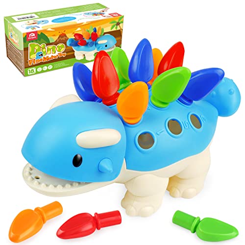 Coogam Spike The Ankylosaurus SensoryToys 13-teilig, Sortieren, Stapeln, Dino, Farberkennung, Montessori, Feinmotorik, pädagogisches Geschenkspiel für 2, 3, 4 Jahre alte Kleinkinder von Coogam