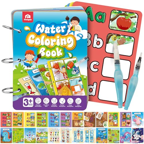 Coogam Wasser Färbung beschäftigtes Buch, Auqa Wasser Malerei Spielzeug ohne Mess Zeichnung, 12 Doppelseitige Wasser Doodle Set für Ostern Korb Stuffer, pädagogische Lerngeschenke für 3 4 5-Jahre alte Coogam Wasser Färbung beschäftigtes Buch, Auqa Wasser Malerei Spielzeug ohne Mess Zeichnung, 12 Doppelseitige Wasser Doodle Set für Ostern Korb Stuffer, pädagogische Lerngeschenke für 3 4 5-Jahre alte von Coogam