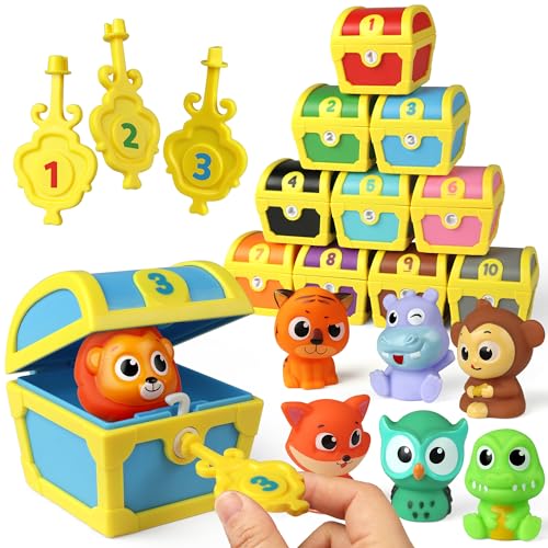 Coogam Feinmotorisiertes Spielzeug für Kleinkinder, passende Farbkategorien Piratenjagdspiel, Montessori-Lerngeschenk für Kinder im Alter von 3-4-5 von Coogam