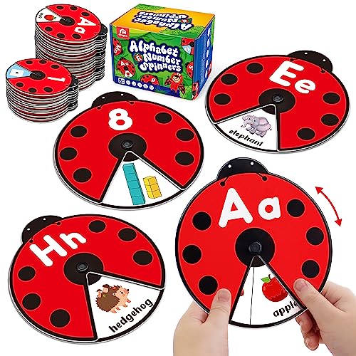 Coogam interaktives Alphabet Lernspielzeug, ABC Zahl Buchstaben Spinning Spiel, Montessori pädagogisches Spielzeug Geschenk für 3 4 5 Jahre alte Baby Kleinkinder von Coogam