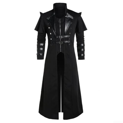 Assassin Themed Herren Gothic Jacke Rollenspiel Cosplay Events (2XL Schwarz) von CookiBlend