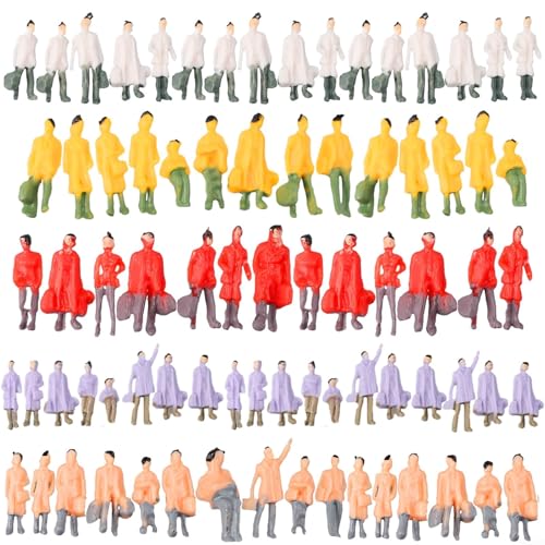 CookiBlend Gemalte Figuren im Maßstab 1:87 HO, Passagiermodelle, Mini-Figuren, kleine Menschen, Miniatur-Szenen (250 Stück) von CookiBlend