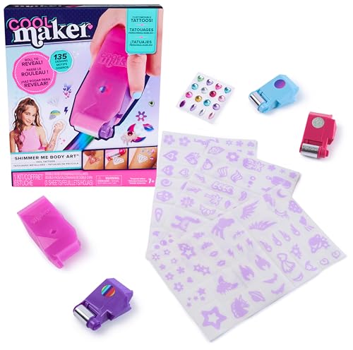 Cool Maker Shimmer Me Tattoo Studio - schimmernde Tattoos mit Metallicfolien selbst gestalten, mit 135 Tattoo Designs und Schmucksteinen, für Kinder ab 7 Jahren von Cool MAKER