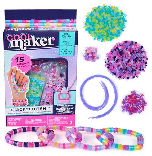 Cool MAKER Stack'd Heishi Nachfüllset - mit 1200+ Heishi-Perlen & Zubehör für 15 stylische Armbänder, zur Verwendung mit dem Stack's Heishi Armband Studio (separat erhältlich), für Kinder ab 7 Jahren von Cool MAKER