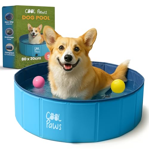 Cool Paws Hunde Planschbecken Klein 80x30cm - Langlebiger Faltbarer Kunststoff Planschbecken für Hunde und Kinder, Auslaufsicher und Pannensicher Hundepools, Ideal für Innen & Außen - Blau Cool Paws Hunde Planschbecken Klein 80x30cm - Langlebiger Faltbarer Kunststoff Planschbecken für Hunde und Kinder, Auslaufsicher und Pannensicher Hundepools, Ideal für Innen & Außen - Blau von Cool Paws
