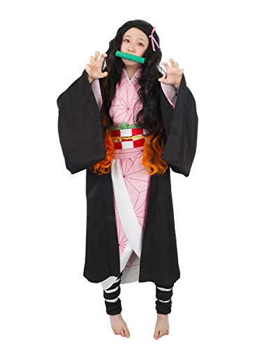 CoolChange Cosplay Kostüm von Nezuko Kamado mit Mundstück aus D. Slayer | Größe: L von CoolChange