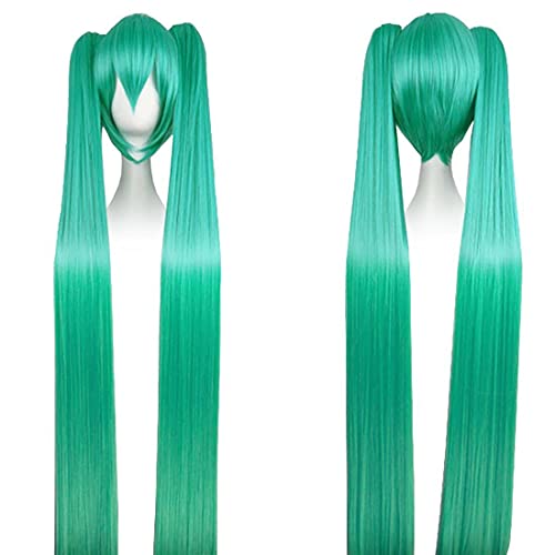 CoolChange Cosplay Perücke mit sehr Langen Zöpfen für Hatsune Miku Fans | 130cm | Farbe: Grün von CoolChange