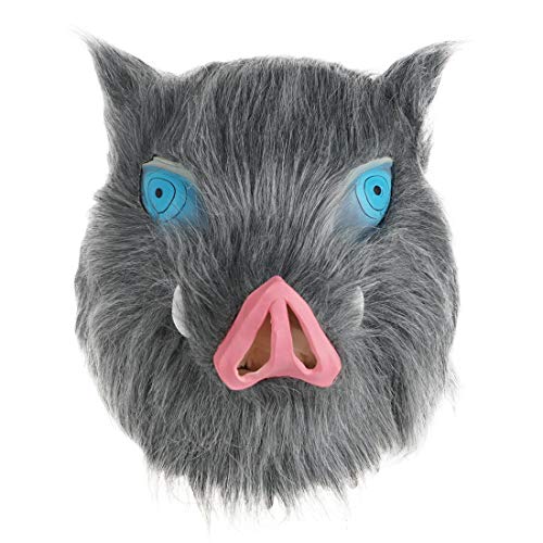 CoolChange Cosplay Wildschwein Maske von Inosuke Hashibira | Latexmaske mit Fell aus D. Slayer von CoolChange