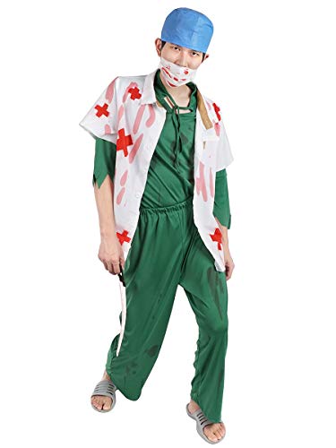 CoolChange Halloween Kostüm Zombie Chirurg | Horror Arzt | Blutiger Kittel, Kunstblut & Leichenhand | Größe: L von CoolChange