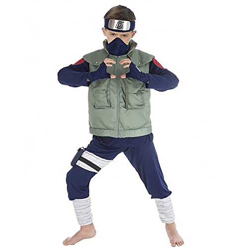 CoolChange Kakashi Hatake Kinder Kostüm aus Naruto Shippuden | Inkl. Stirnband, Weste & Maske | Kinder Größe: 140, Blau CoolChange Kakashi Hatake Kinder Kostüm aus Naruto Shippuden | Inkl. Stirnband, Weste & Maske | Kinder Größe: 140, Blau von CoolChange