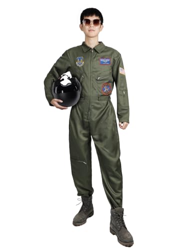 CoolChange Kampfpiloten Kostüm Maverick | Fliegerkombi Olivegrün | Größe: XL von CoolChange