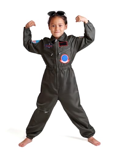 CoolChange Kinder Fliegerkombi für kleine Piloten | Kampfpiloten Overall Kinderkostüm | Größe: 130 von CoolChange