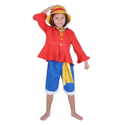 CoolChange Kinder Kostüm von Monkey D. Ruffy nach Zeitsprung | Jacke und Hose | Größe: 120 von CoolChange
