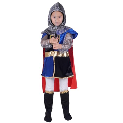 CoolChange Kinder Ritter Komplett Kostüm | Mittelalter Verkleidung für Jungen & Mädchen | Inkl. Schwert | Größe: 128 von CoolChange