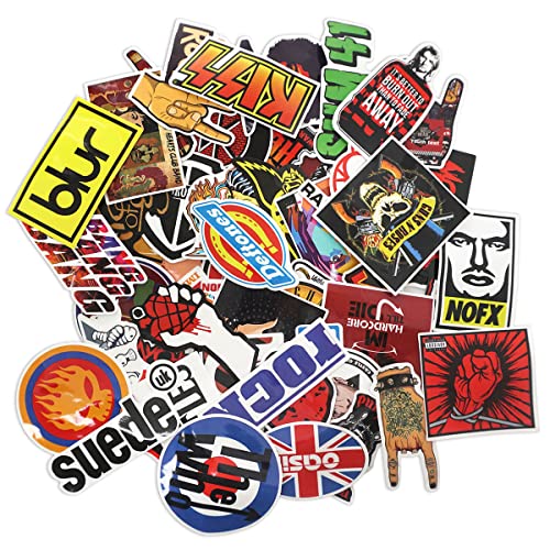 CoolChange Musik Vinyl Sticker Set | div. POP & Rock Bandnamen Aufkleber | PVC Decals | 52 Stück von CoolChange