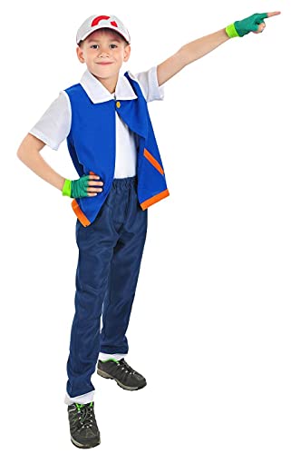 CoolChange Trainer Kostüm von Ash Ketchum | Kinderkostüm für Poke Fans | Größe: 120 von CoolChange