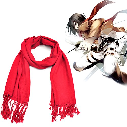 Roter Schal für Mikasa Ackerman Kostüm | Cosplay Schal für Attack on Titan Fans von CoolChange
