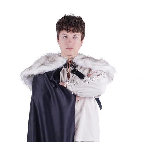Schulterfell für LARP, Wikinger oder Mittelalter Kostüm | Fellüberwurf aus Kunstfaser | Farbe: Weiß von CoolChange