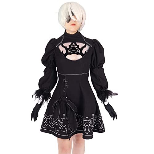 YorHa Modell B Nr. 2 Kostüm | Kleid mit Perücke für NieR: Automata Fans | Größe: L von CoolChange