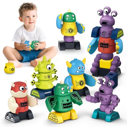 Cooldele STEM Magnetische Roboter Spielzeuge für Kinder im Alter von 3-8 Jahren, Transformierbare Stapel-Bots mit Aufbewahrungsbox, Geburtstagsgeschenk für Jungen und Mädchen von 3-8 Jahren Cooldele STEM Magnetische Roboter Spielzeuge für Kinder im Alter von 3-8 Jahren, Transformierbare Stapel-Bots mit Aufbewahrungsbox, Geburtstagsgeschenk für Jungen und Mädchen von 3-8 Jahren von Cooldele