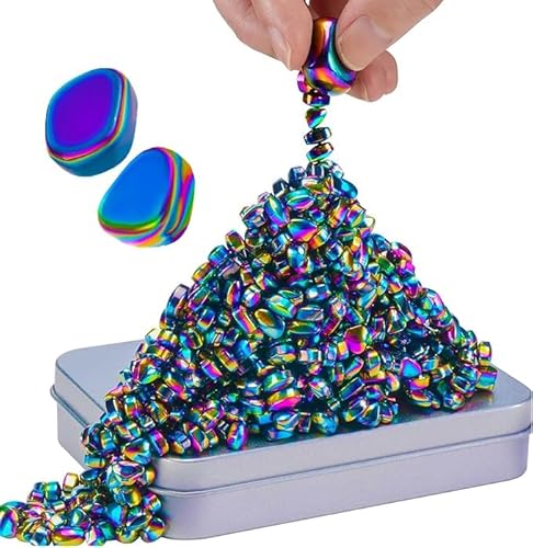 Coolden 500+ Stück Crack Magnets Set, Bunte Magnetsteine Stresskiller mit 2 Große Magnetic Steine für Stressabbau Kreativität ASMR ADHS, Fidget Magnete Spielzeug Geschenk für Erwachsene Jungen Mädchen von Coolden