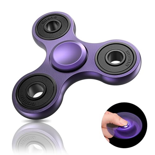 Coolden Fidget Spinner EDC Hand Spinner Fidget Toys Metall Edelstahl Lager 2-5 Min Hochgeschwindigkeit Finger Spinner Spielzeug ADHD Anti Angst Tri-Spinner Fidget Toy für Kinder Lila von Coolden