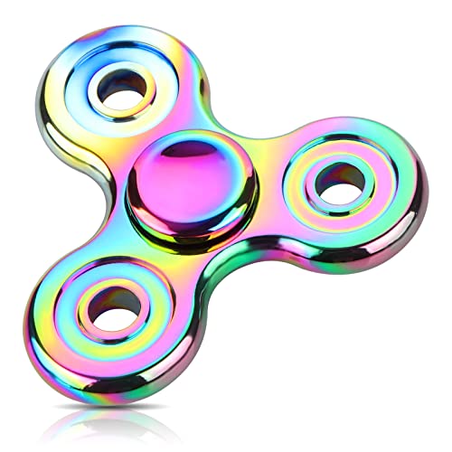 Coolden Fidget Spinner Metall Finger Spinner Fidget Toys EDC Edelstahl Lager 2-5 Min Hochwertig Hand Kreisel ADHD Anti Stress Spielzeug Tri-Spinner Geschenk für Kinder Erwachsene Bunt von Coolden