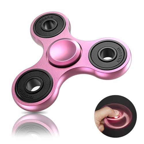 Coolden Fidget Spinner EDC Hand Fidget Spinner Metall Toy Edelstahl Lager 2-5 Min Hochgeschwindigkeit Finger Spinner Spielzeug ADHD Anti Angst Tri-Spinner Fidget Toys für Kinder Rose Gold von Coolden