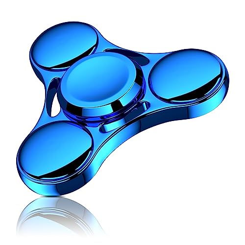 Coolden Fidget Spinner Metall Fidget Toys EDC Hand Spinner Edelstahl Lager 2-5 Min hochwertig Finger Kreisel Spielzeug ADHD Anti Stress Spielzeug Tri-Spinner Fidget Toy für Erwachsene Kinder Blau von Coolden